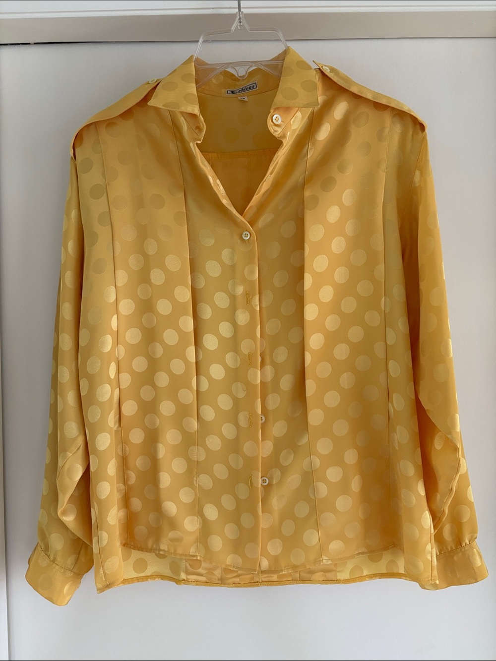 Chivas Women’s Yellow Polka Dot Button-Up Blouse